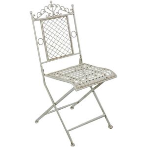 Biscottini - Folding wrought iron chair Garden and terrace chair Vintage Rustic Style dining chair for indoors and outdoors