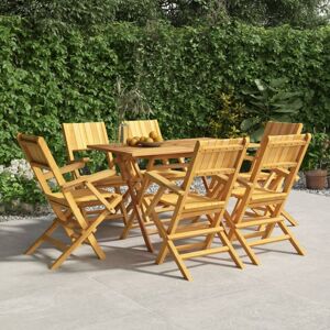 BONNEVIE Folding Garden Chairs 6 pcs,Outdoor Chair 55x61x90 cm Solid Wood Teak VSVS330512
