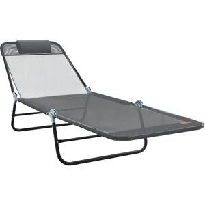 Vidaxl - Folding Sun Lounger Folding Grey 182 x 55 x 85.5cm Textilene