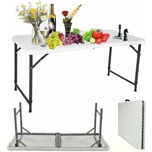 BRIEFNESS Folding Table 4ft Heavy Duty Extra Strength Camping Buffet Wedding Market Garden Party Car Boot Stall Picnic Trestle Indoor Outdoor Foldaway Carry