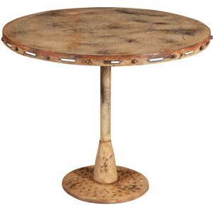 Biscottini - folding table in wrought iron antique cream finish