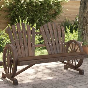 BONNEVIE Garden Adirondack Chair,Outdoor Chair 2-Seater Solid Wood Fir VSVS292993