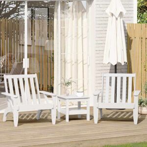 BONNEVIE Garden Adirondack Chairs 2 pcs,Outdoor Chair White 75x77x77 cm Solid Wood Pine VSVS975629