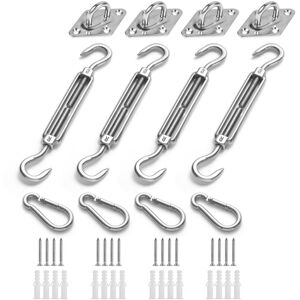TINOR Garden Awning Fixing Kit, Triangle & Square, Rectangular, Heavy Duty Stainless Steel Shade Sail Fixing Accessories
