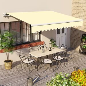 Green Bay - Garden Awning Manual Patio Canopy Sun Shade Retractable Shelter Outdoor Cream 2x1.5M