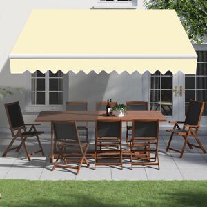 GREEN BAY Garden Awning Manual Patio Canopy Sun Shade Retractable Shelter Outdoor Cream 2.5x2M