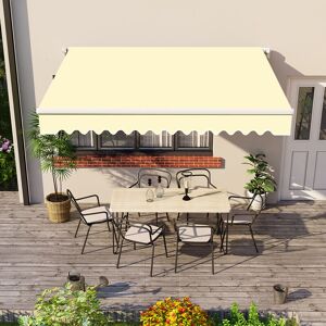 Green Bay - Garden Awning Manual Patio Canopy Sun Shade Retractable Shelter Outdoor Cream 3x2.5M