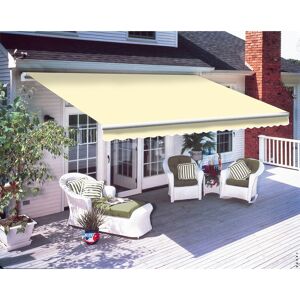 Green Bay - Garden Awning Manual Patio Canopy Sun Shade Retractable Shelter Outdoor Cream 4x3M