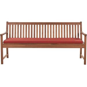 Beliani - Garden Bench 3 Seats Classic Slats Certified Acacia Wood Design Brick Red Cushion Patio Vivara