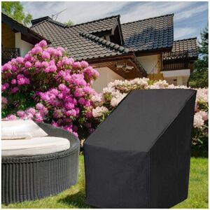 Jalleria - Garden Chair Cover for 6 Stackable Chairs Waterproof Anti-UV Outdoor Garden Chair Cover in 210D Oxford Fabric 757590/120cmBlack