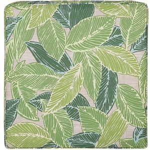 Beliani - Outdoor Seat Pad Cushion with Ties Removable Cover Leaf Pattern Sassari