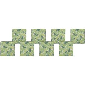 BELIANI Set of 8 Garden Chair Cushions SASSARI 46 x 46 cm Light Green
