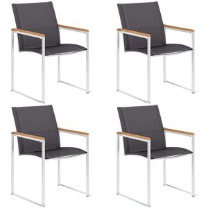 Vidaxl - Garden Chairs 4 pcs Textilene and Stainless Steel Grey
