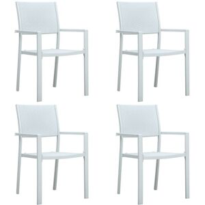 Vidaxl - Garden Chairs 4 pcs White Plastic Rattan Look
