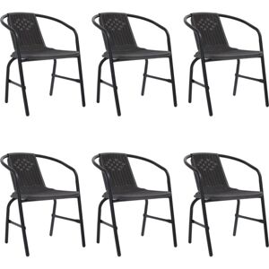 Bonnevie - Garden Chairs 6 pcs,Outdoor Chair Plastic Rattan and Steel 110 kg VSVS63284