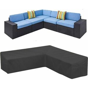 DEWDAT Garden Corner Sofa Cover Waterproof 210D Oxford Dustproof Cover for Garden Furniture l Shape Corner Sofa Cover (250×250×90cm)