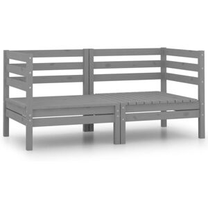 Bonnevie - Garden Corner Sofas 2 pcs Grey Solid Pinewood VSVS436383