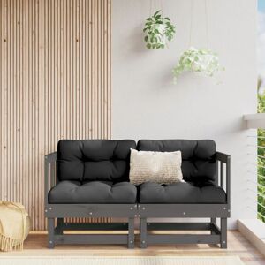 Bonnevie - Garden Corner Sofas 2 pcs Grey Solid Wood Pine VSVS181411