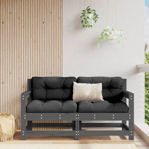 Bonnevie - Garden Corner Sofas 2 pcs,Outdoor sofa Grey Solid Wood Pine VSVS276947