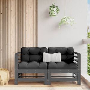 Bonnevie - Garden Corner Sofas 2 pcs,Outdoor sofa Grey Solid Wood Pine VSVS892091