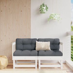 Bonnevie - Garden Corner Sofas 2 pcs,Outdoor sofa White Solid Wood Pine VSVS373832