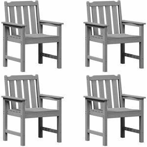 Garden Dining Chair 4 pcs Light Grey 65.5 x 55.5 x 88cm Plastic Vidaxl