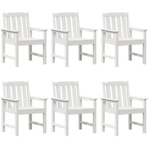 Vidaxl - Garden Dining Chair 6 pcs White 65.5 x 55.5 x 88cm Plastic
