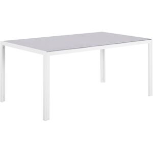 Beliani - Garden Dining Table Grey Tempered Glass Top Aluminium Frame Catania