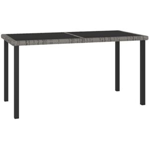 Bonnevie - Garden Dining Table,Patio table,Outdoor table Grey 140x70x73 cm Poly Rattan VSVS95036