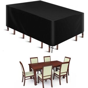 GOTRAYS Garden Furniture Cover, 600D Oxford Fabric Garden Table Cover All Weather Protection, for Table and Sofa Sets with Rope and Buckle Lock (242 x 162 x