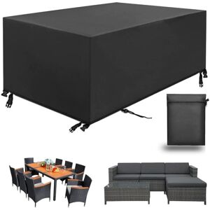 TINOR Garden Furniture Cover, Rectangular Garden Table Cover, Furniture Protective Cover, Waterproof Anti-UV Garden Furniture Tarpaulin, 420D Oxford Fabric