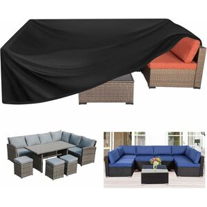 HOOPZI Garden Furniture Covers Waterproof,Patio Furniture Cover ,Rectangular Patio Table Cover- Upgraded 420D Heavy Duty Oxford Fabric Rattan Furniture
