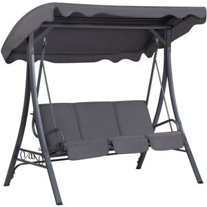 Beliani - Modern Outdoor Swing 3 Seat Polyester Canopy Steel Frame Grey Garbo