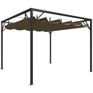 Bonnevie - Garden Gazebo,Garden pavilion with Retractable Roof 3x3 m Taupe 180 g/m² VSVS623006