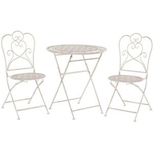 Beliani - Modern Outdoor Garden Bistro Set Metal Beige Balcony Table with Chairs Trieste