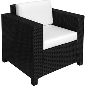 Outsunny Garden Patio Rattan Wicker Furniture Single Cube Chair Sofa Outdoor Black