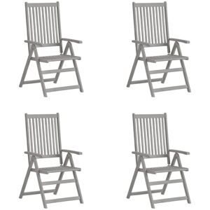 Vidaxl - Garden Reclining Chairs 4 pcs Grey Solid Acacia Wood