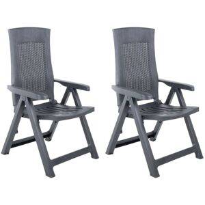 Vidaxl - Garden Reclining Chairs 2 pcs Plastic Anthracite