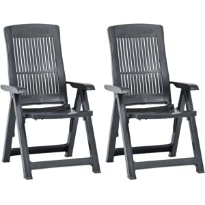 Vidaxl - Garden Reclining Chairs 2 pcs Plastic Anthracite