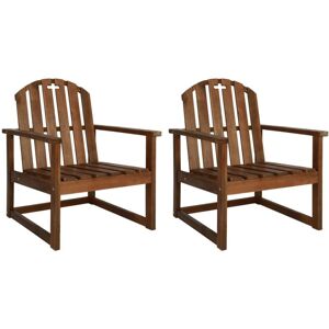 Bonnevie - Garden Sofa Chairs 2 pcs,Outdoor Chair Solid Acacia Wood VSVS96590