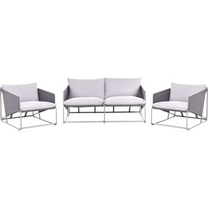 BELIANI Garden Sofa Set 4 Seater PONTE Metal Grey