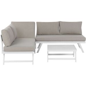 Beliani - Modern 5 Seat Outdoor Sofa Set Cushions Coffee Table Taupe Coccorino