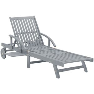 Vidaxl - Garden Sun Lounger Grey Solid Acacia Wood