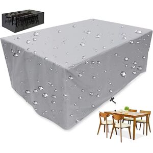 IKODM Garden Table Cover 25513080cm, Dustproof Rectangular Outdoor Garden Furniture Cover, Light Grey