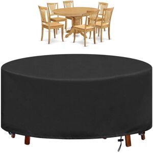 Tinor - Garden Table Cover Round Garden Table Tarpaulin Waterproof Anti-UV Oxford Robust Garden Protective Cover Ø190X80CM