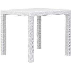 Garden Table White 79x79x72 cm Plastic Rattan Look Vidaxl