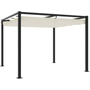 Vidaxl - Garden Gazebo with Retractable Roof Cream 3x3 m Steel