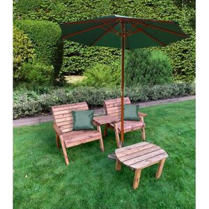 CHARLES TAYLOR Grand Twin Straight Chair with Coffee Table - W220 x D74 x H98 - Fully Assembled - Green