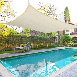 Green Bay - Sun Shade Sail Rectangle hdpe Breathable uv Block Sunscreen Awning Canopy with Free Rope 2x3m Cream