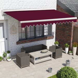 Greenbay - 2.5x2M Half Cassette Electric Awning Patio Garden Retractable Canopy Wine Red